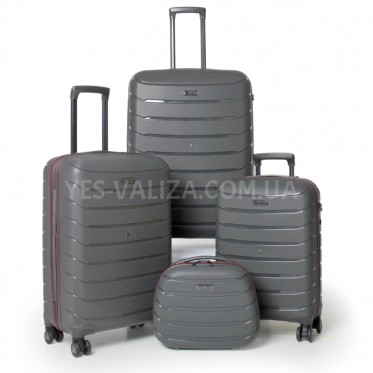 Набір валіз Франція (LMS+BC-4шт) поліпропілен сірий/Snowball 61303