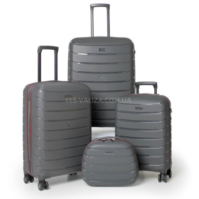 Набор чемоданов Франция (LMS+BC-4шт) полипропилен серый/Snowball 61303, фото 1