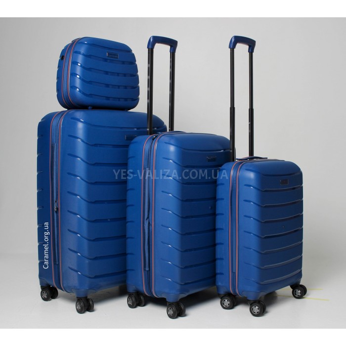 Набір валіз Франція (LMS+BC-4шт) поліпропілен синій/Snowball 61303, фото 3