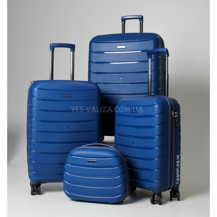 Набор чемоданов Франция (LMS+BC-4шт) полипропилен синий/Snowball 61303, фото 4