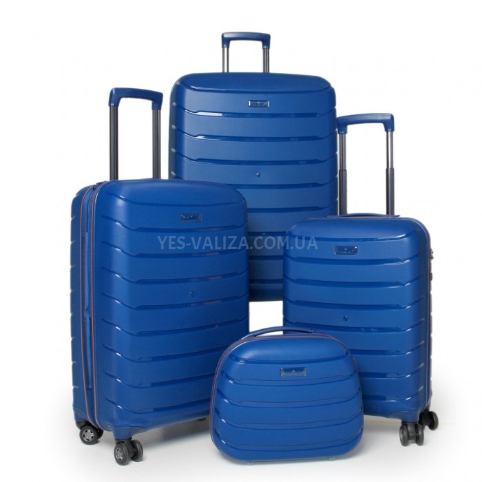 Набір валіз Франція (LMS+BC-4шт) поліпропілен синій/Snowball 61303, фото 1