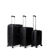 Набор чемоданов Франция (L M S-3шт) полипропилен чёрный/Snowball 20403, фото 12
