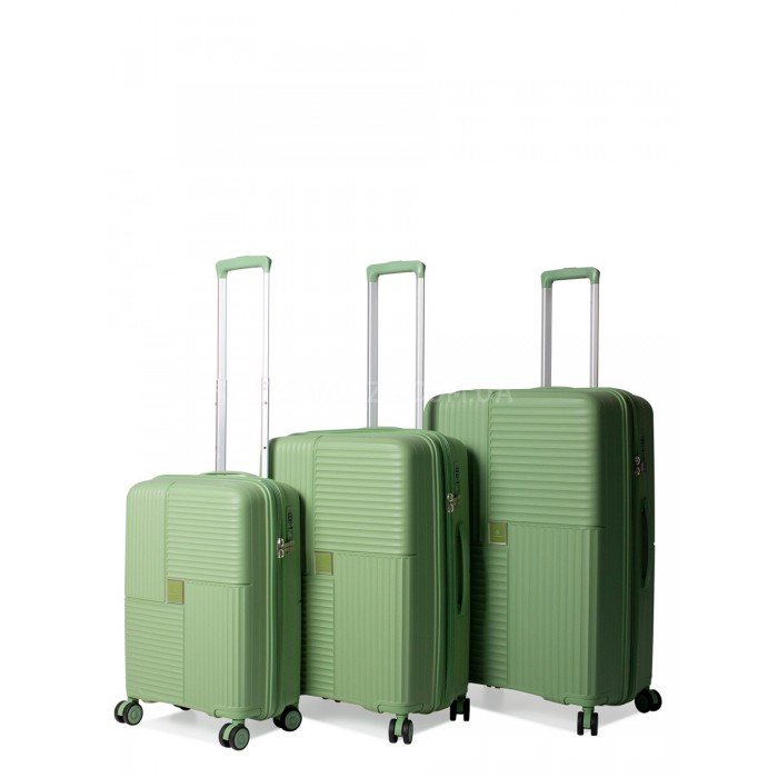 Набор чемоданов Франция (LMS-3шт) полипропилен зелёный/Snowball 20403, фото 2