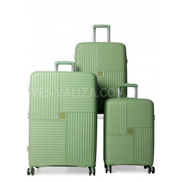 Набір валіз Франція (LMS-3шт) поліпропілен зелена/Snowball 20403