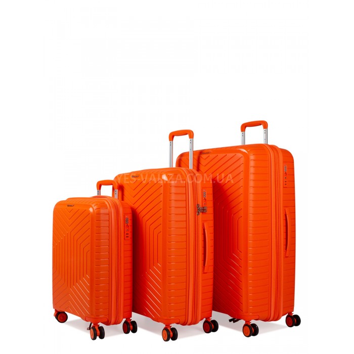 Набір валіз Франція (L M S-3шт) поліпропілен оранж/Snowball 20103, фото 1