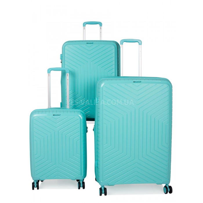 Набір валіз Франція (L M S-3шт) поліпропілен м'ята/Snowball 20103, фото 1