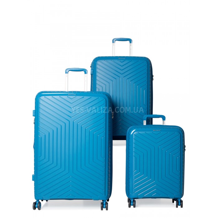 Набір валіз Франція (L M S-3шт) поліпропілен блакитний/Snowball 20103, фото 1