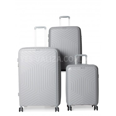 Набор чемоданов Франция (L M S-3шт) полипропилен серый/Snowbal20103