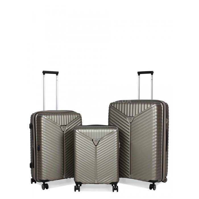 Набір валіз Франція (L M S-3шт) поліпропілен беж./Snowball 05103, фото 1