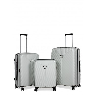 Набор чемоданов Франция (L M S-3шт) полипропилен белый/Snowball 05103