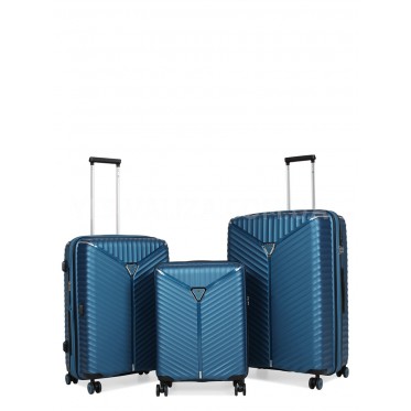 Набір валіз Франція (L M S-3шт) поліпропілен синій/Snowball 05103