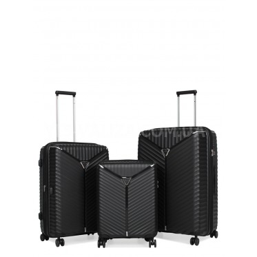 Набір валіз Франція (L M S-3шт) поліпропілен чорний/Snowball 05103