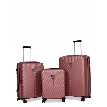 Набір валіз Франція (L M S-3шт) поліпропілен пудра/Snowball 05103