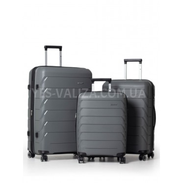 Набор чемоданов Франция (L M S-3шт) полипропилен серый/Snowball 33603