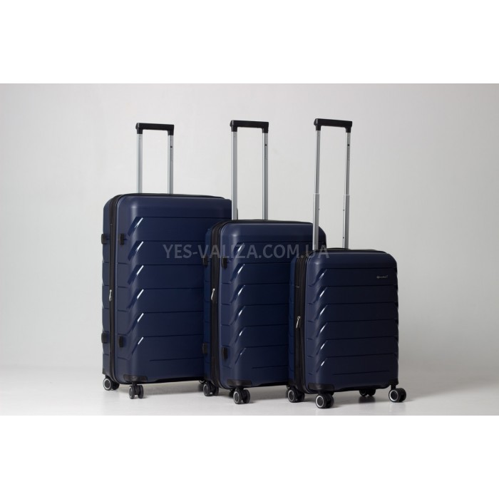 Набір валіз Франція (L M S-3шт) поліпропілен синій/Snowball 33603, фото 1