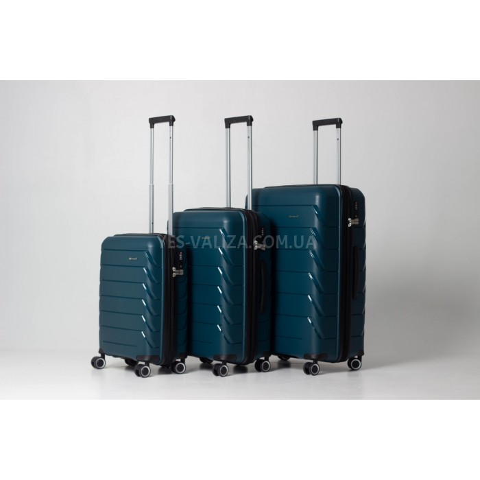 Набір валіз Франція (L M S-3шт) поліпропілен зелений/Snowball 33603, фото 3