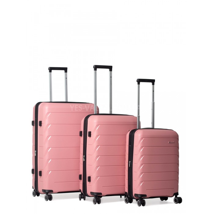 Набор чемоданов Франция (L M S-3шт) полипропилен пудра/Snowball 33603, фото 2
