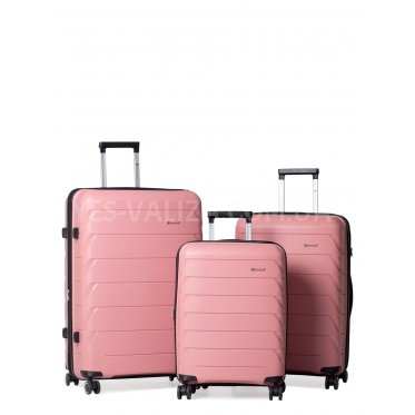 Набор чемоданов Франция (L M S-3шт) полипропилен пудра/Snowball 33603