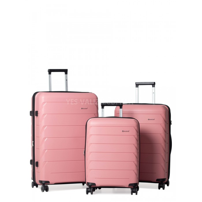 Набор чемоданов Франция (L M S-3шт) полипропилен пудра/Snowball 33603, фото 1