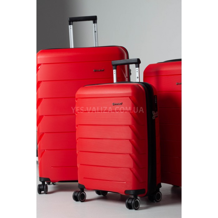 Набір валіз Франція (L M S-3шт) поліпропілен червоний/Snowball 33603, фото 4