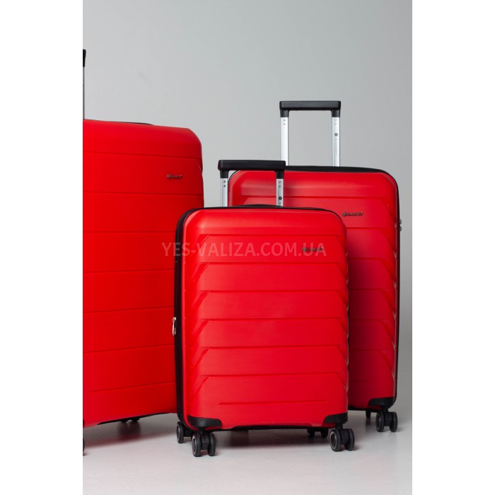 Набір валіз Франція (L M S-3шт) поліпропілен червоний/Snowball 33603, фото 5