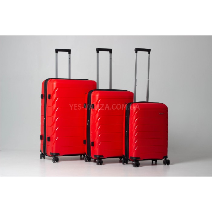 Набір валіз Франція (L M S-3шт) поліпропілен червоний/Snowball 33603, фото 3