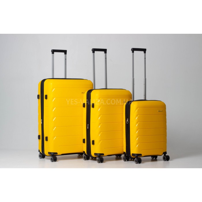 Набор чемоданов Франция (L M S-3шт) полипропилен жёлтый/Snowball 33603, фото 2