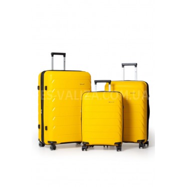 Набір валіз Франція (L M S-3шт) поліпропілен жовтий/Snowball 33603