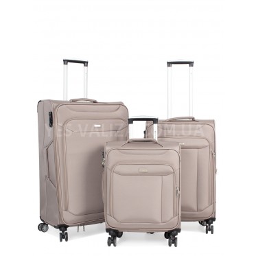 Набір валіз Франція (L M S-3шт) тканина бежевий/Snowball 87303