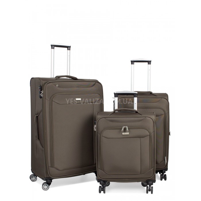 Набір валіз Франція (L M S-3шт) тканина хакі/Snowball 87303, фото 1