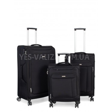 Набор чемоданов Франция (L M S-3шт) ткань чёрный/Snowball 87303