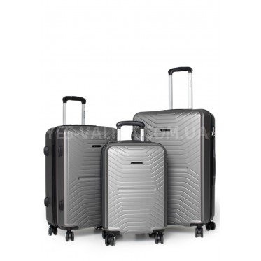 Набор чемоданов Франция (L M S-3шт) серый/Worldline 625