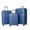 Набор чемоданов Франция (L M S-3шт) полипропилен синий/Airtex 242, фото 12