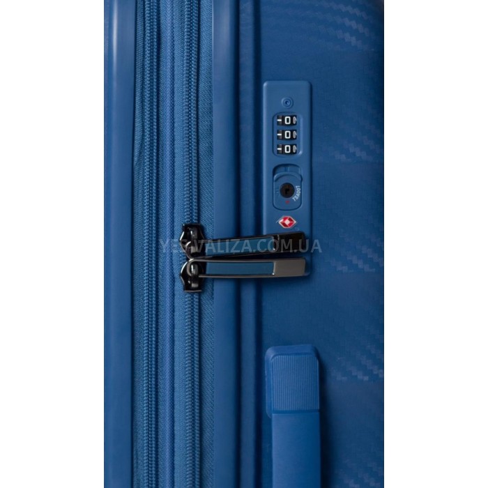 Набір валіз Франція (L M S-3шт) поліпропілен синій/Airtex 242, фото 9