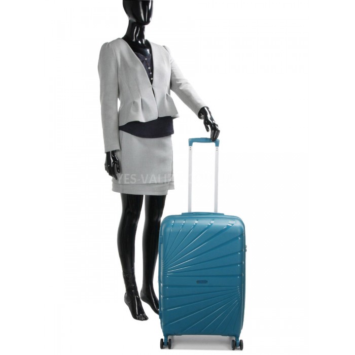 Валіза середня М поліпропілен зелена 65х43х27+5/72л/3.5кг/Worldline287, фото 10