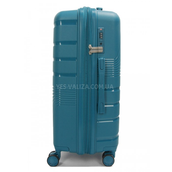 Чемодан средний М полипропилен зелён 65х43х27+5/72л/3.5кг/Worldline287, фото 4