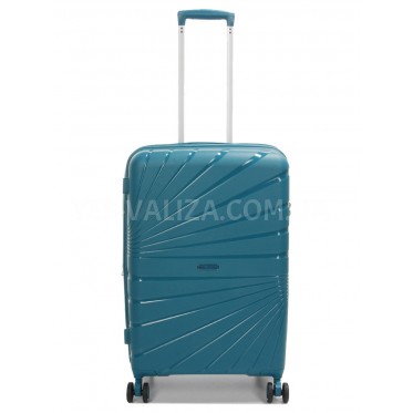 Чемодан средний М полипропилен зелён 65х43х27+5/72л/3.5кг/Worldline287