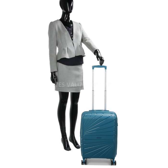 Чемодан малый S полипропилен зелёный 55х38х24+5/47л/2.8кг/Worldline287, фото 9