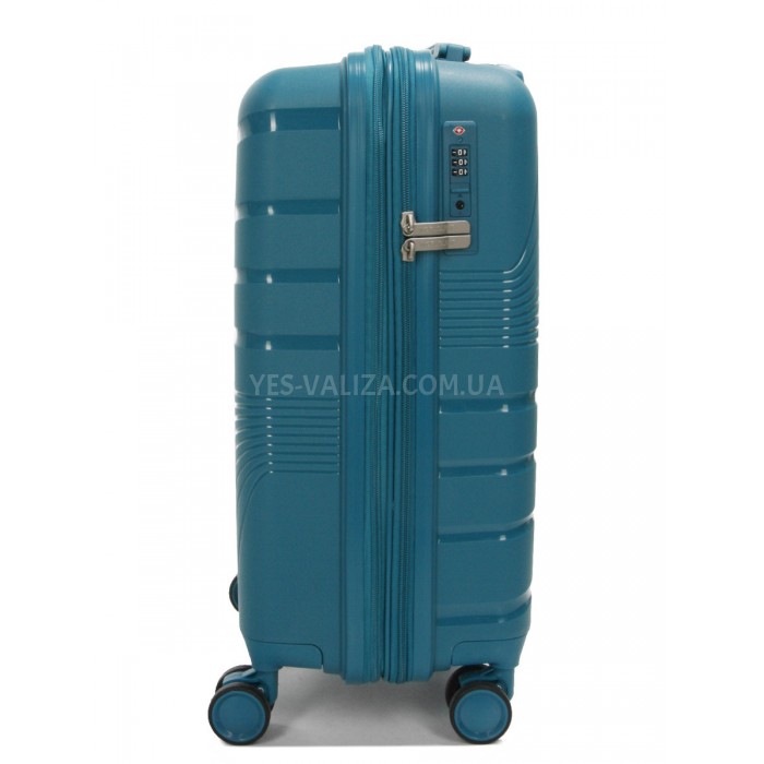 Валіза мала S поліпропілен зелена 55х38х24+5см/47л/2.8кг/Worldline 287, фото 4