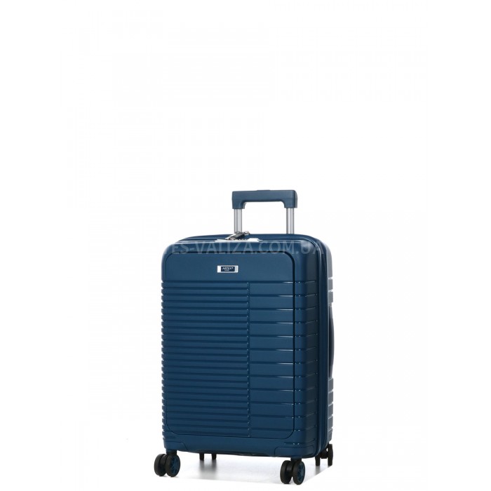 Валіза мала S поліпропілен синя 55х37х21(+5)см/46л/3.7кг/Airtex 642, фото 2