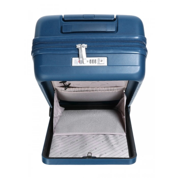 Чемодан малый S полипропилен синий 55х37х21(+5)см/46л/3.7кг/Airtex 642, фото 7