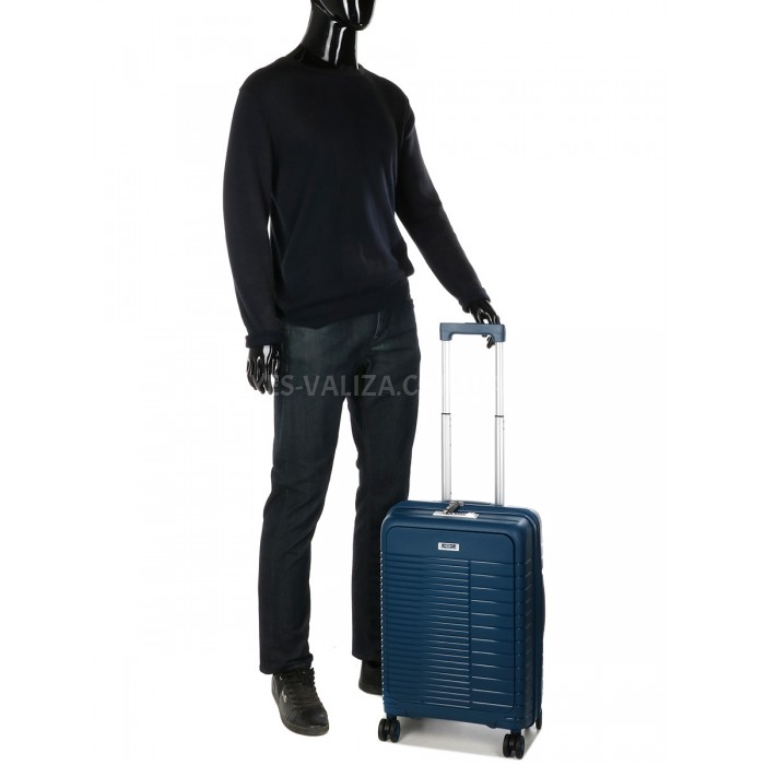 Валіза мала S поліпропілен синя 55х37х21(+5)см/46л/3.7кг/Airtex 642, фото 10