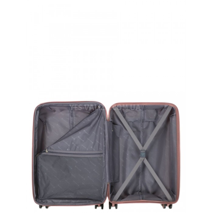 Валіза середня М поліпропілен пудра 65х43х27+5/72л/3.5кг/Worldline 287, фото 9