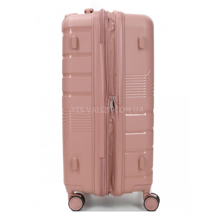Чемодан средний М полипропилен пудра 65х43х27+5/72л/3.5кг/Worldline287, фото 5