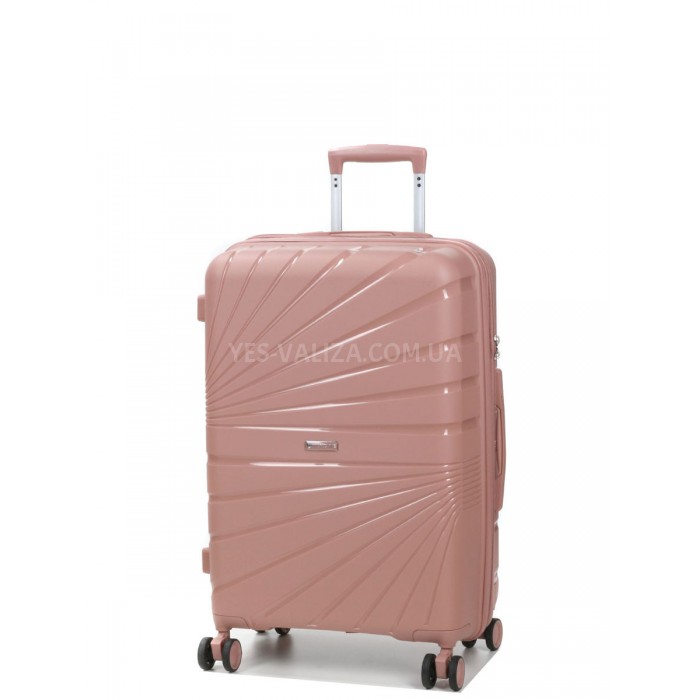 Валіза середня М поліпропілен пудра 65х43х27+5/72л/3.5кг/Worldline 287, фото 2
