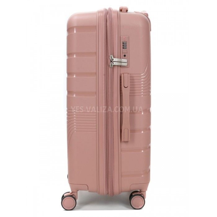 Чемодан средний М полипропилен пудра 65х43х27+5/72л/3.5кг/Worldline287, фото 4