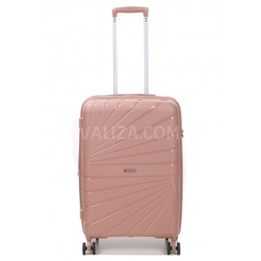 Чемодан средний М полипропилен пудра 65х43х27+5/72л/3.5кг/Worldline287