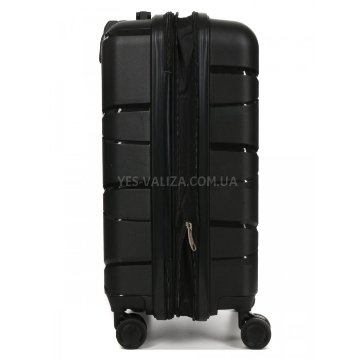 Валіза мала S поліпропілен чорна 55х38х24(+5)см/49л/3кг/Worldline 289, фото 6