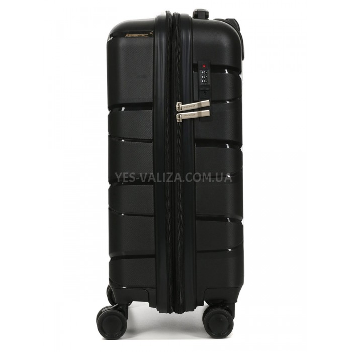 Чемодан малый S полипропилен чёрный 55х38х24+5см/49л/3кг/Worldline 289, фото 4