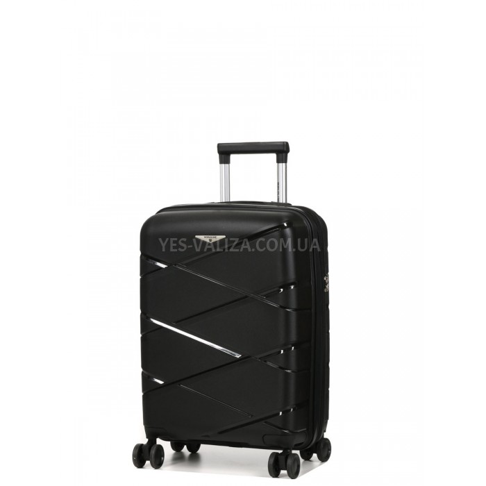 Чемодан малый S полипропилен чёрный 55х38х24+5см/49л/3кг/Worldline 289, фото 2